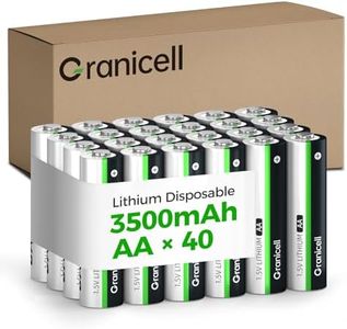 Granicell 40-Pack 3500mAh Lithium AA Batteries | 1.5V for Blink Cameras, Smart Locks, Alarms & Tech Devices | 10-Year Life, Leak-Proof, Extreme-Temp Resistant (Non-Rechargeable)