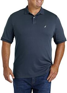 NAUTICA Men's Classic Fit Short Sleeve Solid Soft Cotton Polo Shirt, Navy, 4X Tall