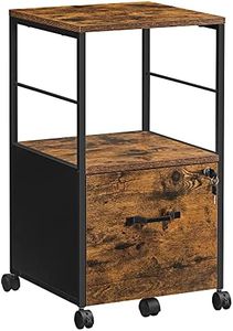 VASAGLE Filing Cabinet for Home Drawer and Wheels, Office Furniture,Suspended Folder, A4 and Letter Sized Documents, Brown