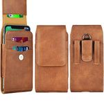 Tekcoo [RFID Blocking] Phone Holster for iPhone 14 Samsung Galaxy Moto G Pure Stylus Power 5G 4G Edge 5G UW OnePlus Nord Revvl 6 Pro PU Leather Belt Pouch Clip Carrying Wallet Case Card Holder Slots