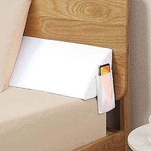 Vekkia Cal King Bed Wedge Pillow for Headboard/Wedge Pillow Headboard/Bed Gap Filler/Headboard Pillow,Pillow Wedge for Headboard Gap Between Mattress and Headboard,Stop Loosing Your Pillows(White)