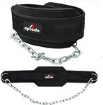 Aprodo Professional Back Support DIP Belt with Steel Chain 36 INCHES Weighted Chain for DIPS Pull UPS Weight Lifting Crossfit, ONE Size FITS All (Black Black)