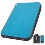 FUNDANGO 4" Thick Self Inflating Camping Mattress Foam Sleeping Pad, Adjustable Soft Camping Pad with Pump Sack, 4 Season 8.7 R-Value Insulated Camping Bed for Tent Car Truck Van, Double