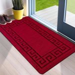 Fit Even Gel Back Runner Rug – Large Washable Non-Slip Carpet for Living Room, Bedroom, Lounge, Dining, Kitchen, Modern Indoor Long Floor Rug (Red, 60x110 cm)