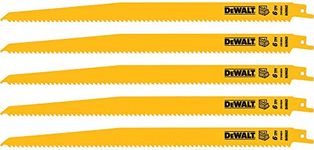 Dewalt DW4804 12-Inch 6 TPI Taper Back Bi-Metal Reciprocating Saw Blade, 5-Pack