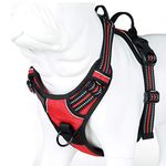 MOKCCI Truelove Soft Front Dog Harness .Reflective No Pull Harness with Handle and 2 Leash Attachments