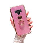 Easyscen Case for Galaxy Note 9 Girls Women Cute Luxury Glitter Shiny Sparkly Shell with Ring Kickstand UPC Soft Slim Bumper Shockproof Protective Phone Cover for Samsung Galaxy Note 9 - Pink