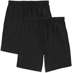 Fruit of the Loom Men's Eversoft Cotton Shorts with Pockets (S-4XL), 2 Pack - Black, Medium