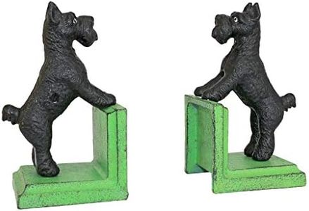 Design Toscano Over The Fence Scotty Dog Cast Iron Sculptural Bookend Pair
