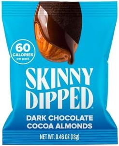 SkinnyDipped Dark Chocolate Cocoa Almonds, Healthy Snack, Plant Protein, Gluten Free, 0.46 oz Mini Bags, Pack of 24