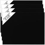 Belle Vous 4 Pack Blank Black Canvas - 40 x 50cm (16 x 20 inches) - Pre Stretched Canvas Panel Boards - Suitable for Acrylic and Oil Painting Also for Sketching and Drawing