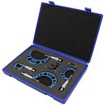 WONDERSUNM 4 Pcs Professional Premium Outside Micrometer Precision Machinist Tool Set 0-1"/1-2"/2-3"/3-4" Measuring Range Included 0.0001" Graduation