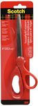 Scotch 1408ESF Scissors, 8" Household Scissors, Stainless Steel, 1 Pair, Red