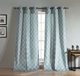 Duck River Textiles Kenilworth Linen Look Jacquard Grommet Pair Panel, Teal