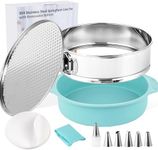 Spmarkt 10-inch Stainless Steel Springform Pan with Silicone Protector, Removable Bottom, Parchment Paper, Decorating Kit Piping Bags and Tips- Great for Birthday Parties