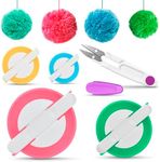 4Sizes Large Pom Pom Maker for Yarn - Wool Yarn for Knitting Kit Pom Poms Arts and Crafts Weaving Kit Pom Pom Maker Kit - Pompom Maker for Yarn DIY Decoration with Cutter Scissors Knitting Accessories