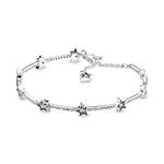 Pandora Passions Celestial Stars sterling silver bracelet with clear cubic zirconia, 20