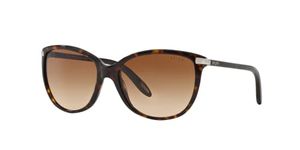 Ralph Lauren Women's 0RA51600/13 Sunglasses, Dark Tortoise/Brown Gradient, 57