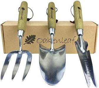 Oakenleaf 3 Piece Garden Tool Set Extra Large Stainless Steel with Timber Handle Trowel Fork and Multitool