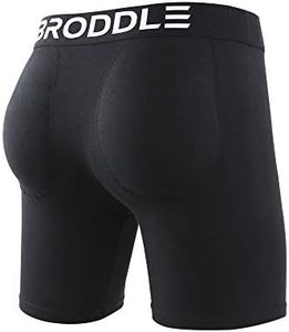 BRODDLE Mens Package and Butt Padded Underwear Enhancing Boxer Briefs (Black,XX-Large:Waist 37"-39")