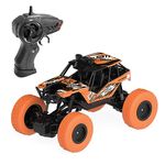 ELECTROBOTIC Remote Control Car | 4-Wheel Monster Truck Toy Car with Rechargeable Battery | Rc Car Off-Road High Speed Duzter Car Toys for Kids| Orange Rock Crawler Hand Control Car | Made in India