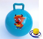 NYTRYD Hopper Ball for Kids with Bouncy Ball with Handle, Stickers, and More Space Hopper Ball with Pump Diameter for Ages 3-6, Hop Ball, Kangaroo Bouncer, Hoppity Hop (65 cm) (Blue)