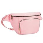 Fanny Pack Women Large Waist Pack Men with Extra Extension Belt Fashion Crossbody Belt Bags for Travel Sports Walking Running Hiking (Pink)