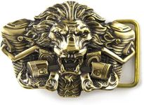 Belt buckle Burning Lion, Handmade 