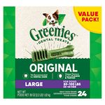 GREENIES Adult Dog Treats Original LARGE Natural Dental Care, (24 Treats) 36oz. Pack