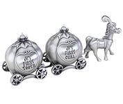 Lillian Rose Keepsake Pewter Tooth and Curl Box, Fairytale Coach, 2" x 5"