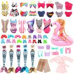 Miunana 24 Doll Clothes and Accessories Contain 2 Mermaid Dresses 4 Swimsuit Swimwear 1 Bathrobe 1 Swimming Ring Float 8 Shoes 8 Accessories for Girl Doll