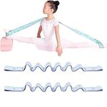 suchkawe 2 Pcs Yoga Straps Yoga Stretch Strap Elastic Stretching Belt with 8 Numbered Loops Exercise Strap Stretch Assist Strap Resistance Bands for Pilates, Yoga, Dance and Gymnastics