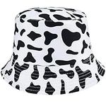 Taidor Cow Pattern Cute Print Bucket Hat Summer Fisherman Cap Travel Beach Hats Gift for Women Men Foldable Double-Sided Sun Hat