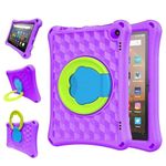 Case for 8 inch Tablet (12th/10th Generation, 2024/2022/2020 Release), Lightweight Shockproof 360 Rotating Grip Handle Folding Stand Cover, Not Fit iPad/Zte/Android/Lenovo/Alcatel/Onn 8"Tablet, Purple