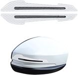 kwmobile Reflective Car Door Mirror Decals - Set of 2x Side-View Mirror Stickers with Carbon Print for Wing Mirror - Black/Grey