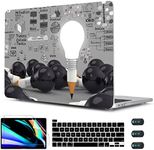 CISSOOK Creative Bulb Case for MacBook Pro 13 Inch 2023 2022 2021 2020 Release M2 A2338 M1 A2251 A2289, Hard Shell Cover with Keyboard Cover Screen Protector for MacBook Pro 13'' with Touch Bar, Bulb