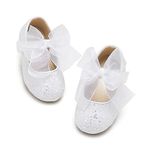 Kiderence Little Toddler Girls Dress Shoes Ballerina Ballet Flats Kids White Mary Janes Size 12