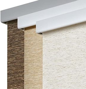 Persilux Custom Size Free-Stop Shades with Valance, Natural Woven Cordless Blinds, Light Filtering Roller Shades for Home, Roller Window Shades, Door Blinds for Windows (Cream)