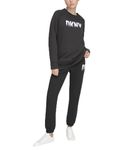 DKNY Women's Fade Away Logo Relax Trousers Sweatpants, Black, M