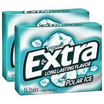 Extra Long Lasting Flavour Polar Ice Sugarfree Gum - 15 Sticks - 2 Pack, 2 x 40 g