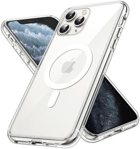 JETech Magnetic Case for iPhone 11 Pro 5.8-Inch Compatible with MagSafe Wireless Charging, Shockproof Phone Bumper Cover, Anti-Scratch Clear Back (Clear)