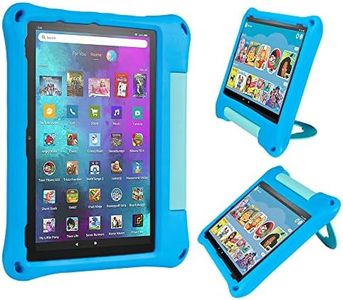 Fire HD 10 Tablet Case for Kids (2021/2023 Release, 11th/13th Generation), Oqddqo Amazon Kindle 10 Plus Case, Specially Strengthened Four-Corner Double-Layer Shock with Bracket(Blue)