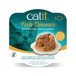 Catit Wet Cat Food, Fish Dinner with Tuna & Carrot, 80 g, Pack of 6, Cat Food Wet, Kitten Food, Cat Wet Food, Wet Cat Food Pate, Canned Cat Food, Nourriture Pour Chat, Manger Pour Chat