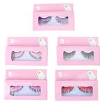 Lurrose 5Pcs Feather Fake Eyelashes Thick Colorful Lashes Party Eyelashes False Eyelashes for Women Girls Halloween Party Stage Performance