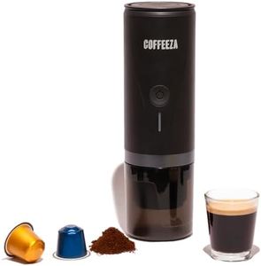 COFFEEZA Finero Mini Portable Espresso Machine - Travel Espresso Maker For Coffee Capsules & Grounds - Coffee Maker - Portable Coffee Maker For Travel, Camping, Home & Office