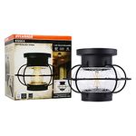 SYLVANIA 75515 Essex Cage Light Vintage Fixture, LED, Semi-Flush Mount, Dimmable Bulb Included, Antique Black