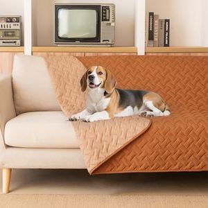 gogobunny 100% Double Sided Waterproof Dog Blanket Soft Pet Bed Cover Reversible Protect Furniture Couch Sofa Car for Puppy Cat Kids (Dark Pumpkin/Light Pumpkin, 82x120 Inch (Pack of 1))