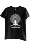 INDISSH Women's Regular Fit Half-Sleeves YOGA1 Themed Garphic Printed Tshirt|Regular Wear T-Shirt for Women's| Pack of 1 T-Shirt| Color - Black, Size - XXXL