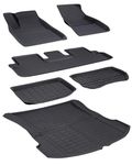 TAPTES 6 PCS for Tesla Model 3 Floor Mats 2023 2022 2021, Full Set Premium Floor Lines for Model 3 All Weather Cargo Liners Front Rear Trunk Mat,Custom Fit for Model 3 Interior Accessories 2021-2023