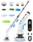 Electric Scrubbing Brush, Cordless Spin Cleaning Brush, 9 Replacment Brush Heads, Pwerful Motor 3 Speeds, 100min Long Working Time for Kitchen, Bathroom, Car